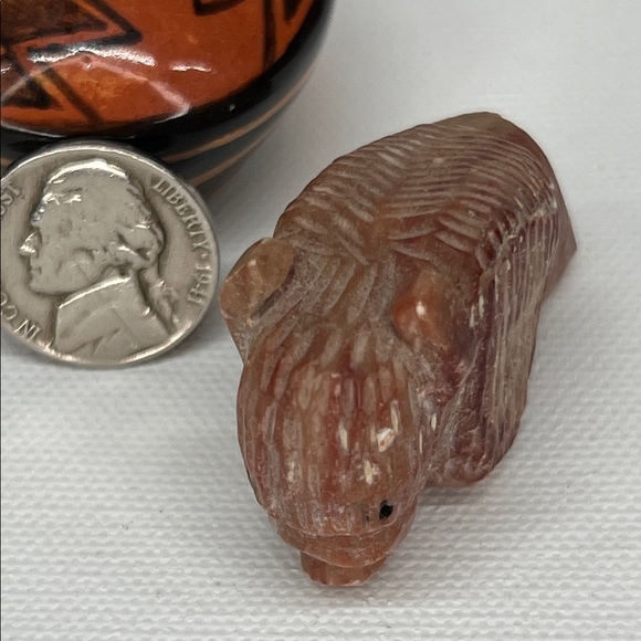 Handcrafted Stone Buffalo Figurine - Picture 4 of 5